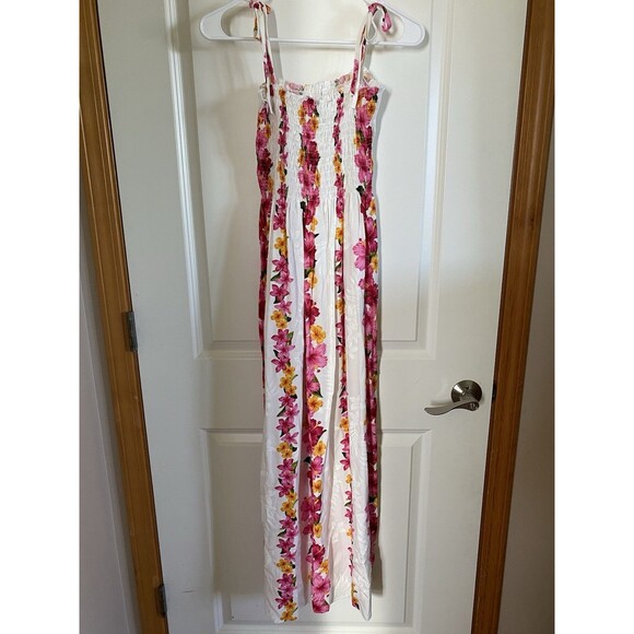 Vintage Dresses & Skirts - Vintage Paradise Bay Hawaiian Smocked Maxi Dress - 100% Rayon, Made Hawaii